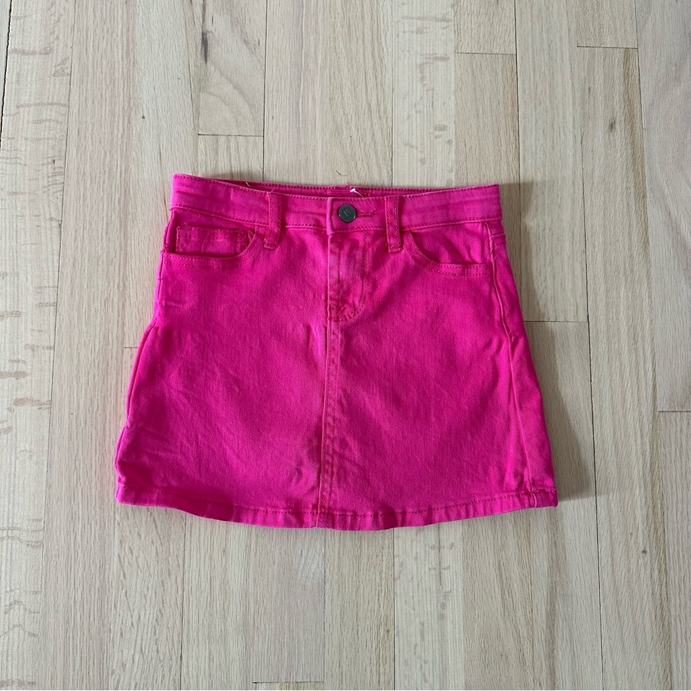 Kidpik Girls Pink Colored Denim Skirt, Size 6
